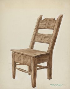 Wooden Chair, c. 1939. Creator: Majel G. Claflin.