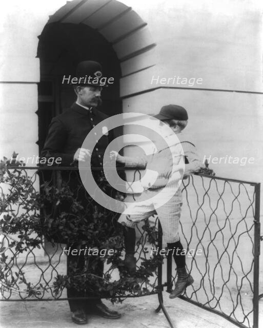 Archie Roosevelt and his friend the policeman, c1902 June 17. Creator: Frances Benjamin Johnston.