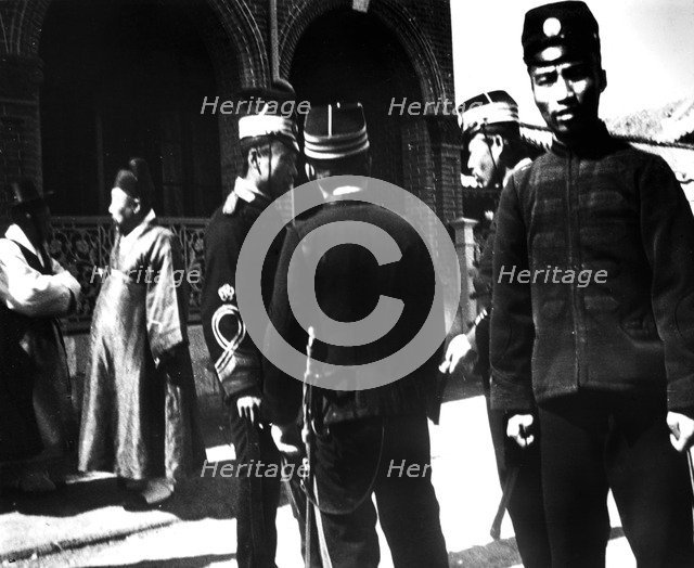 Japanese troops, Korea, 1900. Artist: Unknown