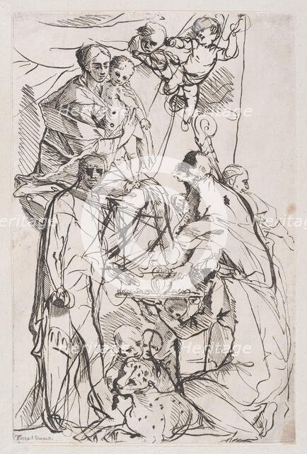The adoration of the Virgin and Christ Child, 1700-1800. Creator: Anon.