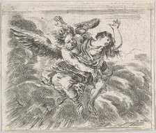 Boreas and Orithyia, from 'Game of Mythology' (Jeu de la Mythologie), 1644. Creator: Stefano della Bella.