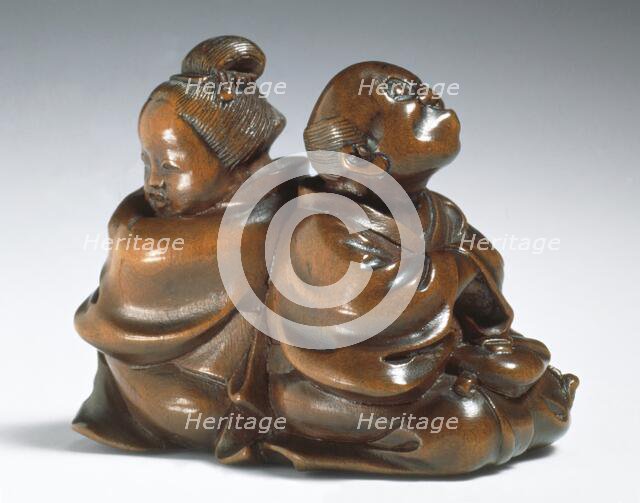 Quarreling Couple, Mid-19th century. Creator: Meikeisai Hojitsu.