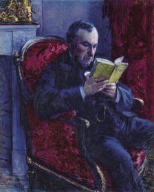 Portrait of Eugène Daufresne reading, 1878. Creator: Caillebotte, Gustave (1848-1894).
