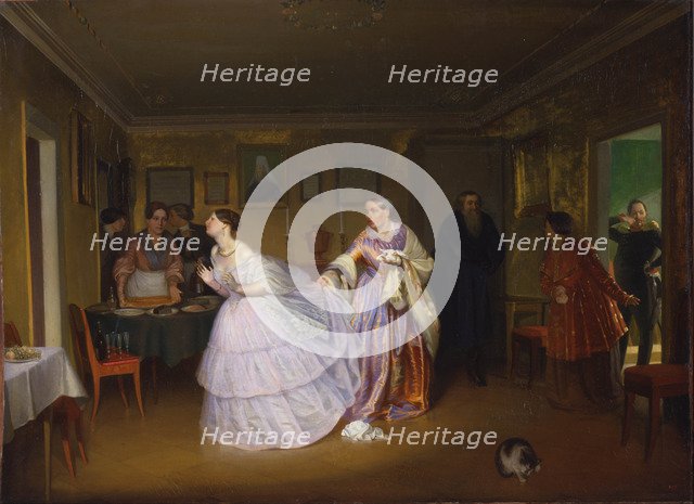The Major Makes a Proposal, 1851. Artist: Fedotov, Pavel Andreyevich (1815-1852)
