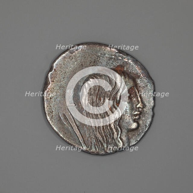 Denarius (Coin) Depicting a Female Head, about 48 BCE. Creator: Unknown.