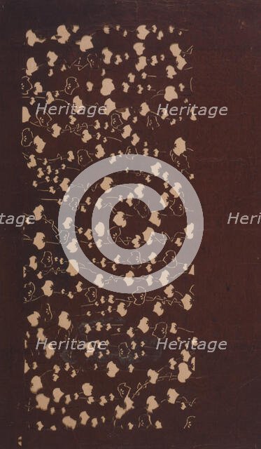 Katagami stencil with leaves, between 1900 and 1952. Creator: Unknown.