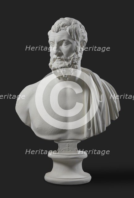 Bust of bearded man, from Smyrna, 170-200. Artist: Unknown.