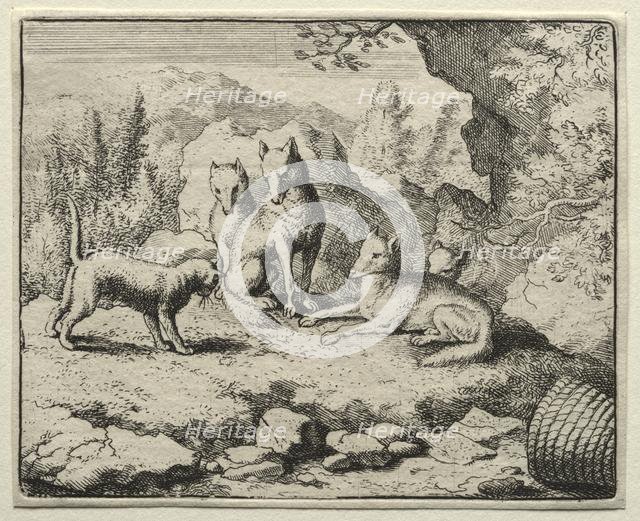 Reynard the Fox: The Cat Calls Reynard to Court. Creator: Allart van Everdingen (Dutch, 1621-1675).