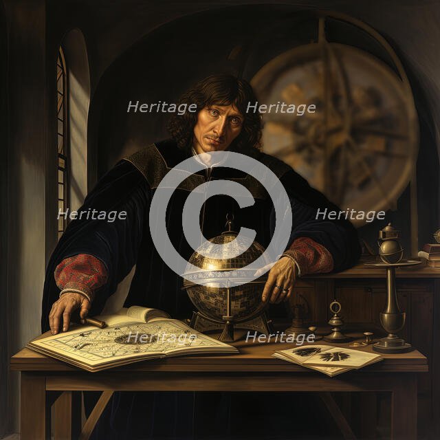 AI IMAGE - Portrait of Nicolaus Copernicus, early 16th century, (2023). Creator: Heritage Images.
