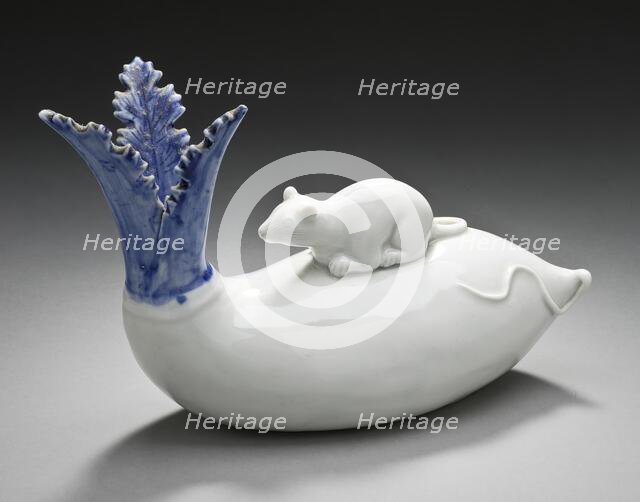 Okimono in the Form of a Rat on a Daikon, 19th century. Creator: Unknown.