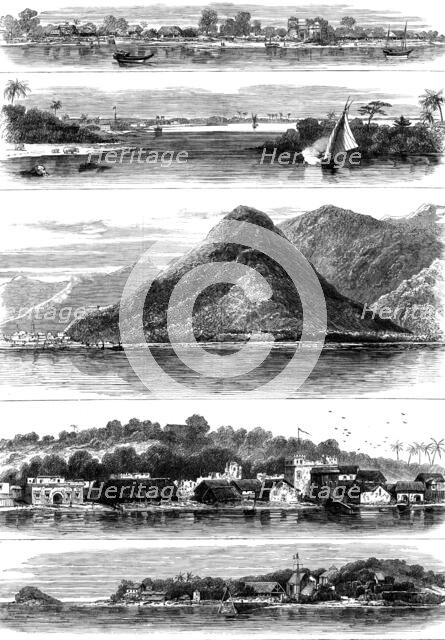 The East African Slave Trade: 1. Quiloa, Kiswane. 2. Dar-Es-Salaam. 3. Johanna. 4, Majonga..., 1873. Creator: Unknown.