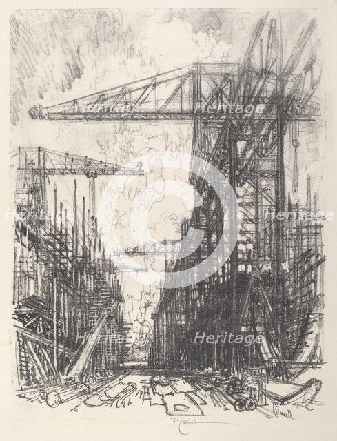 Building Destroyers, No.I, 1917. Creator: Joseph Pennell.