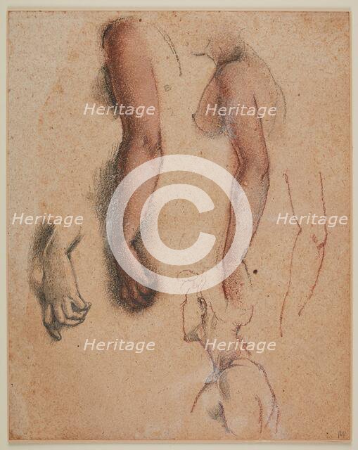 The Evening Star - Studies of the Figure's Right Arm, 1869-70. Creator: Sir Edward Coley Burne-Jones.