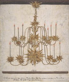 Design for a Chandelier with Sixteen Candles, 1632. Creator: Isaak Ehe.