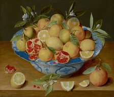 Still Life with Lemons, Oranges, and a Pomegranate, about 1620-1630. Creator: Jacob van Hulsdonck.