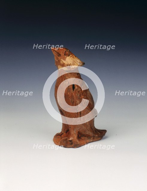 Brown lead glazed modelled bird of prey, Eastern Han dynasty, 20-220. Artist: Unknown