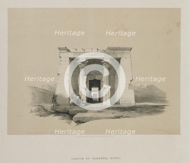 Egypt and Nubia, Volume II: Temple of Dandour, Nubia, 1848. Creator: Louis Haghe (British, 1806-1885); F.G.Moon, 20 Threadneedle Street, London.