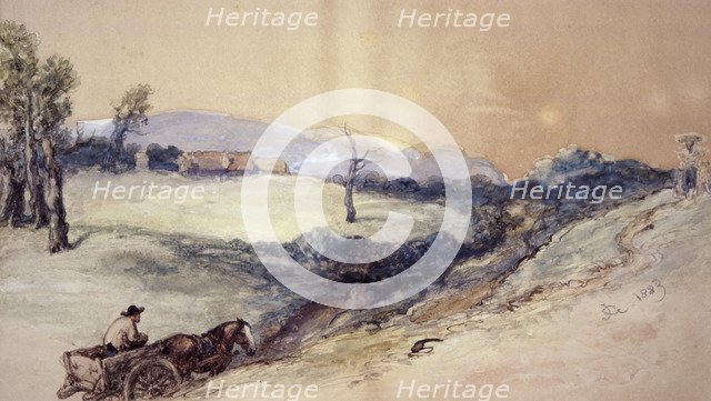 'Landscape with Horse and Cart', 1883.  Artist: Sir John Gilbert
