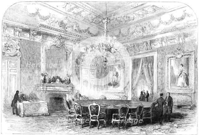 Hall of the Conferences, Hotel of the Minister for Foreign Affairs, at Paris, 1856.  Creator: Unknown.