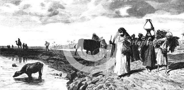 'A Chaussee in the Delta, at the time of the flood', 1880. Artist: R Brandamour