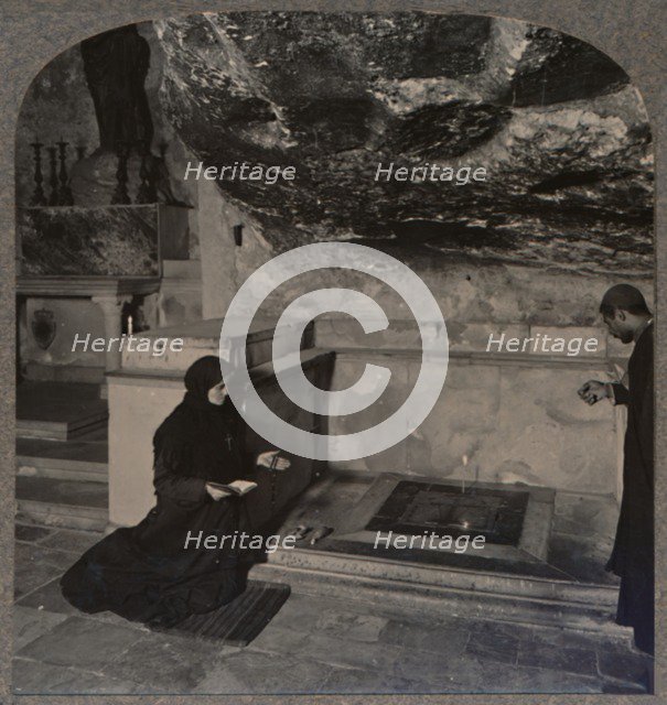 'The Stone of Anointing, Holy Sepulchure Church, Jerusalem', c1900. Artist: Unknown.