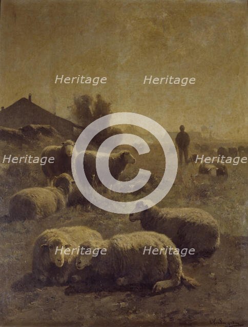 The Flock, late 19th-early 20th century. Creator: Cornelis Van Leemputten.