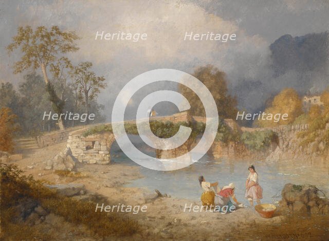 Clearing up for Fine Weather, Beddgelert, North Wales, 1867. Creator: James Baker Pyne.