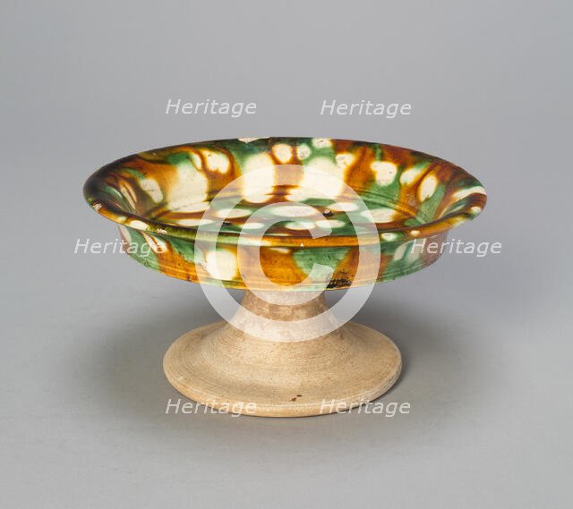 Pedestalled Dish, Tang dynasty (618-906), 8th century. Creator: Unknown.