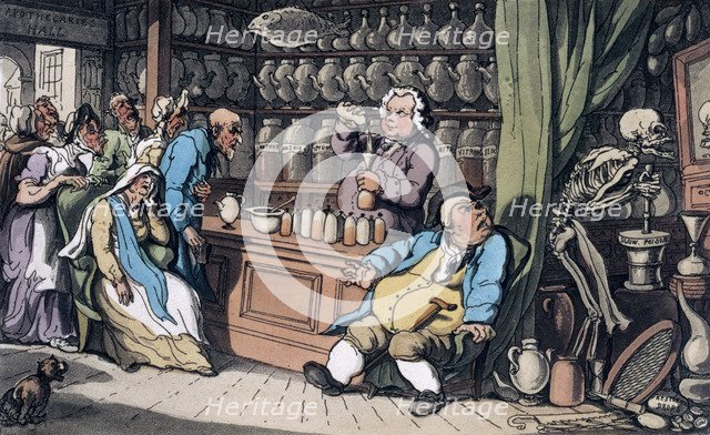 'I have a secret art to cure/ Each malady which men endure', 1814. Artist: Thomas Rowlandson