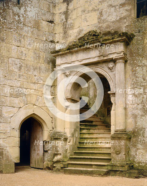 Grand stairway to the hall, Old Wardour Castle, near Tisbury, Wiltshire, c2000s(?). Artist: Unknown.