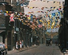 A Street is Decorated With Bunting For the Coronation of George VI, 1937. Creator: British Pathe Ltd.