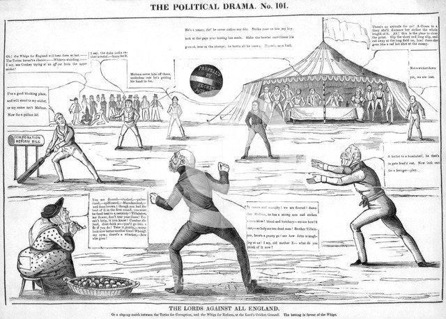 'The Lords against all England, The political drama', 19th century. Artist: Unknown