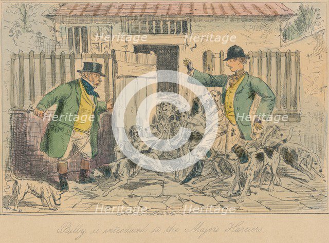 'Billy is introduced to the Major's Harriers', 1858. Artist: John Leech.