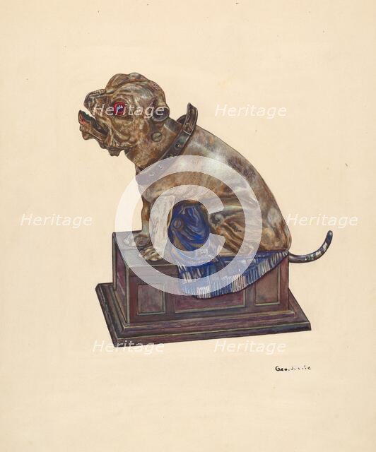 Bull Dog Bank, c. 1937. Creator: George File.