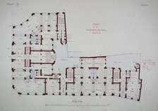 Rathskeller Neubau, Halle (Saale), Saxony-Anhalt, Germany, Ground Floor Plan, c. 1887. Creator: Peter Joseph Weber.