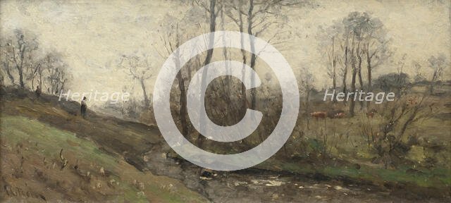Landscape with a Running Brook. Scene from the Carolles in Normandy, 1880s. Creator: Per Ekstrom.