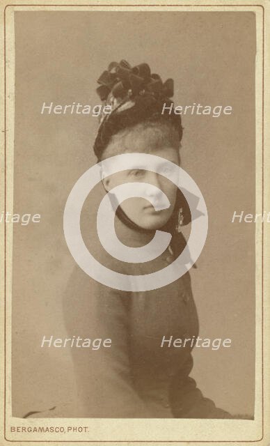 Grand Duchess Serge, Elizabeth of Hesse, half-length portrait, facing front, between 1870 and 1880. Creator: Unknown.