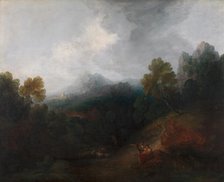 Mountain Valley with Figures and Distant Village, between 1773 and 1777. Creator: Thomas Gainsborough.