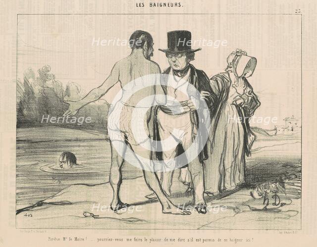 Pardon, Mr Le Maire! ... pourriez-vous ..., 19th century. Creator: Honore Daumier.