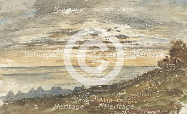 Sunset at Trouville, 1813-1869. Creator: Paul Huet.