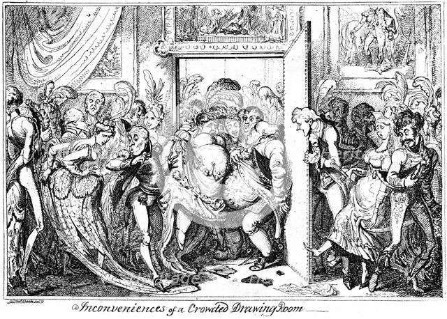 'Inconvenience of a Crowded Drawing Room', 1818.Artist: George Cruikshank