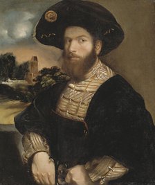 Portrait of a Man Wearing a Black Beret,  c.1530. Creator: Dosso Dossi.