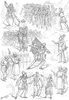 Sketches from "The Pirates of Penzance," at the Opéra Comique, 1880. Creator: Unknown.