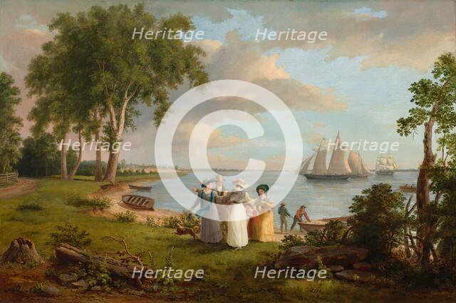 View of the Delaware near Philadelphia, 1831. Creator: Thomas Birch.