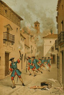 War of the Spanish Succession: Siege of Játiva (8 May to 6 June 1707), 1891.  Creator: Juan Alaminos.
