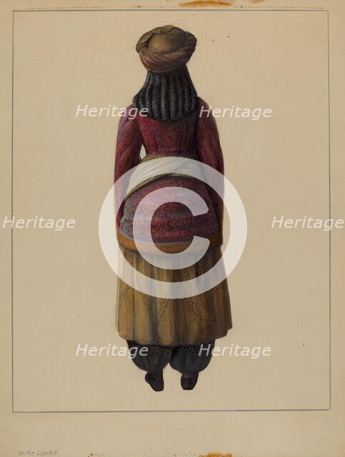 Cigar Store Figure, c. 1937. Creator: Mina Lowry.