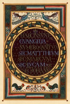 Names of the four Evangelists, c800 AD. Artist: Unknown