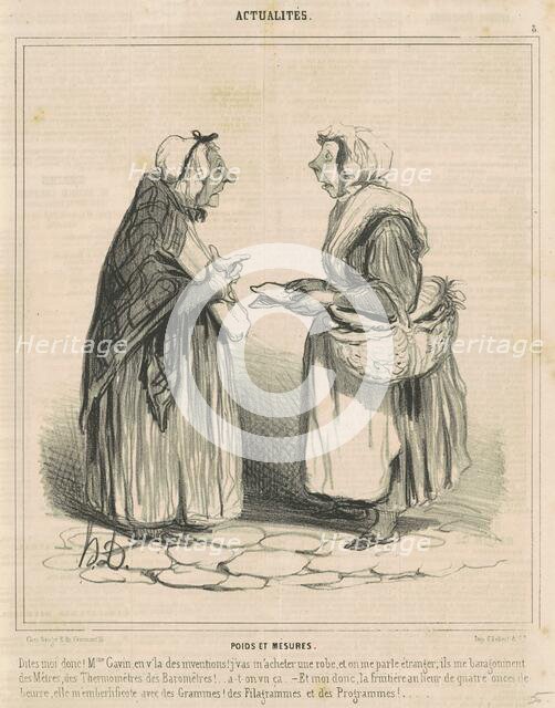 Poids et mesures, 19th century. Creator: Honore Daumier.
