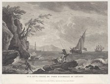 Coastal View of a Port City in the Levant, ca. 1770. Creator: Aveline.