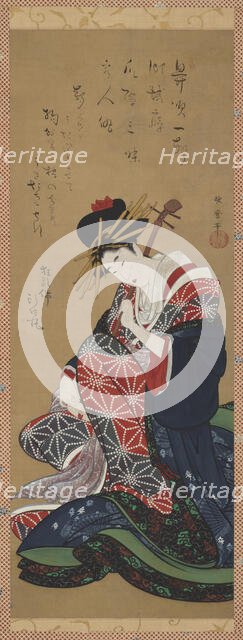 Shamisen Player, Edo period, late 18th-early 19th century. Creator: Kitagawa Utamaro II.
